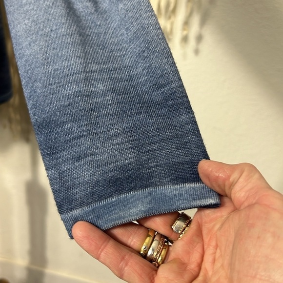 Dune Made in Italy NWT Blue Ombre Merino Wool Crewneck Sweater M/L - Picture 3 of 12